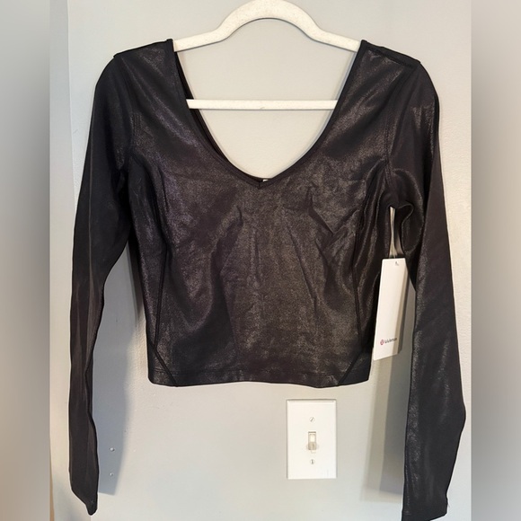 NWT Lululemon Align Black Long Sleeve - Shine - Picture 3 of 6